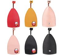 6 Portachiavi per Auto in Pelle PU, Accessori Auto, per Uomo e Donna (Multicolore) - Giallo, Rosso, Rosa, Nero, 7 * 11