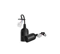 6 portalampada nero E27 con cavo, lunghezza del cavo 10 cm, materiale testato in plastica e ottone, portalampada per lampadine a incandescenza e lampade a LED, inclusa penna di prova, versatile