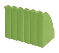6 Portariviste per archiviazione documenti A4 Leitz 24765020, Verde | Posizione verticale accessibile per riviste e documenti in formato A4; Prodotto in EU; Superficie liscia e facile da pulire