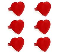 6 portatovaglioli a forma di cuore, decorazione romantica per San Valentino, anniversario di matrimonio ed eventi speciali