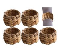 6 Portatovaglioli Intrecciati in Giacinto D'acqua - Portatovaglioli Naturali Intrecciati Fatti a Mano Rustici Per Natale, Ringraziamento, Compleanno, Matrimonio, Forniture Per Decorazione Della