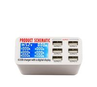 6 Porte USB Caricatore A Ricarica Rapida Display LED Stazione Di Ricarica USB Multipla Dock Ricarica Universale For Telefono Cellulare(30W-899,P)