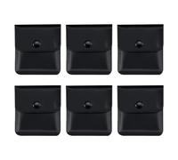 6 posacenere tascabili in PVC per sigarette, portatile, compatto, ignifugo, portasigarette, borsa per fumare, per fumatori all'aperto, viaggi, nero