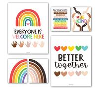 6 poster arcobaleno diversità poster per la decorazione di aula per insegnanti elementari - inclusivi di aula scolastica, poster in aula scolastica, in questo poster in classe diversità decorazione per la scuola