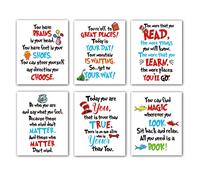 6 poster con cappello da dottore a forma di gatto, decorazione da parete per sala lettura, decorazione artistica da parete per classe, 20,3 x 25,4 cm