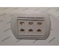 6 prese di rete rj45 cat6 con supporto 6P universale colore bianco Fanton 23953