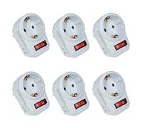 6 prese intermedie con interruttore, con protezione per bambini (risparmio energetico e rispettoso dell'ambiente).