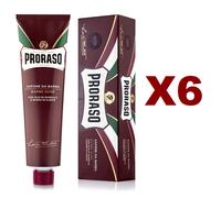 6 PRORASO TUBO SAPONE DA BARBA BARBE DURE 150ML BURRO DI KARITE'