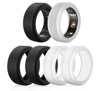 6 protezioni per anelli compatibili con Oura Ring Gen 4/Oura Ring Gen 3/Samsung Galaxy RingConn2&1, custodia protettiva per anelli in silicone anti-caduta (nero*3+trasparente*3, S per 5-10)