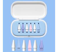 6 punte di ricambio per Apple Pencil 1/2/Pro Generation, punte di ricambio ad alta sensibilità e controllo preciso penna/pennino capacitivo Nib per iPad Pencil (E-6 pezzi con scatola blu)