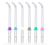 6 punte di ricambio per filo interdentale, compatibili con Waterpik, punte di ricambio per idropulsore orale, testine di ricambio per filo interdentale, punte a getto classiche compatibili con WP-100