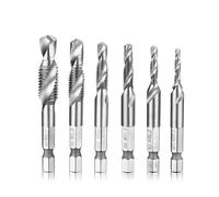6 punte for maschiatura M3-M10, maschi for lavorazione del legno, punte combinate metriche, acciaio rapido lucido, 1/4" in, cambio rapido esagonale(M8(1PC))