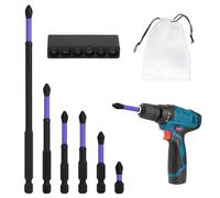 6 punte per cacciavite Phillips con 1 custodia, cacciavite magnetico, cacciavite anti-shock, cacciavite magnetico, set di punte antiscivolo