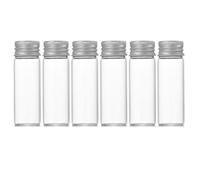 6 PZ 1 oz Vuoto Chiaro Bottiglie di Vetro con Tappi di Alluminio Campione Fiale di Prova di Stoccaggio Messaggio Desideri Tubo di Inchiostro Vasi 30ml