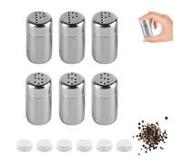 6 Pz 5ml Porta Sale e Pepe Set, Macina Pepe Manuale Grinder, Saliera da Tavola, Set Macina Sale e Pepe, Saliera e Pepiera, Saliera da Cucina in Acciaio Inossidabile per Cucina Ristorante Spezie BBQ