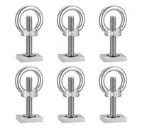6 Pz Adattatore per Binario a T, M6x35mm Bulloni per Binari a T, Viti Scorrevoli T Track, Viti Bulloni a Testa Quadrata in Acciaio Inox con Dadi e Rondelle per Portapacchi a Binario(M6 Dado Anello)