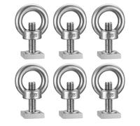 6 Pz Adattatore per Binario a T, M8x30mm Bulloni per Binari a T, Viti Scorrevoli T Track, Viti Bulloni a Testa Quadrata in Acciaio Inox con Dadi e Rondelle per Portapacchi a Binario(M8 Dado Anello)