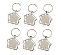 6 pz Anelli Chiave Con Chiavi Pendenti Borse Casa Chiave Metallo Chiave Regalo Catena Chiave Piccola Per Coppie Proprietario Argent