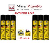 6 PZ Antiappannante ENI per Visiere Parabrezza Vetri Cristall finestre DA 150 ml