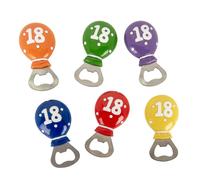 6 PZ Apribottiglia magnetico resina PALLONCINO diciottesimo BOMBONIERA 1FME