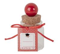 6 PZ BALL Barattolo vetro portaconfetti LAUREA 8 cm BOMBONIERA 1F12