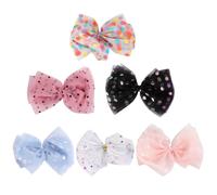 6 pz Bambini Bowknot Capelli Clip Fashion Dot Maglia Pin per capelli Bambini