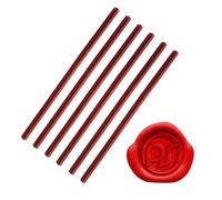 6 PZ Bastoncini 18 CM di Ceralacca Glitter in Silicone ATOSSICO per Pistola a Caldo, per Timbro Sigillo di Cera Lacca per Inviti di Nozze, Buste d’Amore (BASTONCINI 7mm, ROSSO)