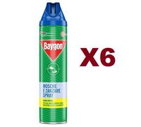 6 PZ BAYGON MOSCHE E ZANZARE PLUS AZIONE RAPIDA 400ML SPRAY