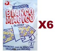 6 PZ BIANCO MAGICO 500GR ADDITIVO SBIANCANTE SMACCHIA PER BUCATO ANCHE COLORATI