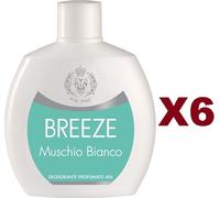 6 PZ BREEZE SQUEEZE DEODORANTE PROFUMATO 100ML.MUSCHIO BIANCO