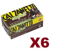 6 PZ CALZANETTO COMPACT MARRONE SPUGNA PULISCE LUCIDA RICOLORA AUTOLUCIDANTE