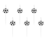 6 PZ Candele Candeline compleanno a forma di PALLONE DA CALCIO