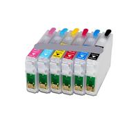 6 pz Cartuccia di Inchtro Riutilizzabile Con Chip Perente Compatibile | 6 pezzi cartuccia d'inchtro riutilizzabile con chip perente per T0851 T0852 T0853 T0854 T0855 T0856