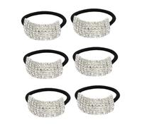 6 Pz cerchio dei porta coda di cavallo con strass accessori per con diamanti fasce per hair clip hair pin cerchietti anelli per Copricapo elegante CRILSTYLEO