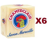 6 PZ CHANTECLAIR SAVON MARSEILLE SAPONE MARSIGLIA BUCATO BIANCHI COLORATI 250GR