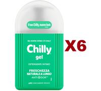 6 PZ CHILLY GEL DETERGENTE INTIMO FRESCHEZZA NATURALE A LUNGO ODOR STOP 200ML