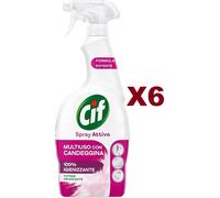 6 PZ CIF SPRAY ATTIVO MULTIUSO CON CANDEGGINA 100% IGIENIZZANTE SBIANCANTE 650ML