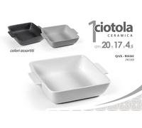 6 PZ CIOTOLA PIROFILA CIOTOLINA PIATTO GOURMET VASSOIO TEGLIA CERAMICA 20174CM