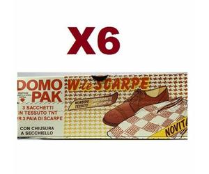 6 PZ DOMOPAK W LE SCARPE 3 SACCHETTI CUSTODIE PER 3 PAIA DI SCARPE ANTIGRAFFIO