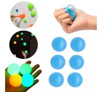 6 pz Dream Glow in the Dark Sticky Returnning Bounce Back Stick to Soffitto Parete Pressione Cricket Luminoso Stress Alleviare Giocattoli Divertenti Squishy per Adolescenti Adulti Sollievo Fidget