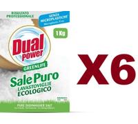 6 PZ DUAL POWER GREENLIFE SALE PURO LAVASTOVIGLIE ECOLOGICO 1KG