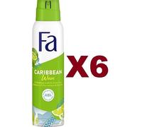 6 PZ FA CARIBBEAN WAVE DEODORANTE LIMONE DEL CARIBE SPRAY 150ML 48H