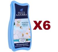 6 PZ FELCE AZZURRA GEL ASSORBIODORI MUSCHIO BIANCO 140GR