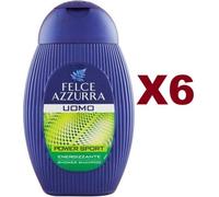 6 PZ FELCE AZZURRA SHOWER SHAMPOO POWER SPORT ENERGIZZANTE 200ML