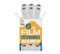 6 PZ Film Estensibile Bianco Multiuso per Spedizioni e Traslochi 3 KG