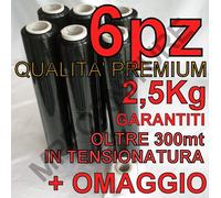 6 PZ FILM ESTENSIBILE MANUALE h 50 cm NERO PELLICOLA NERA DOMOPACK IMBALLAGGIO
