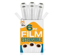 6 PZ Film Estensibile Trasparente Multiuso per Spedizioni e Traslochi 2,4 KG