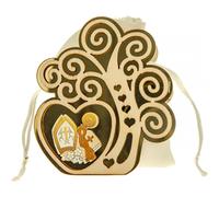 6 pz flash scatolina portaconfetti in legno albero cappello vescovo cresima h.9