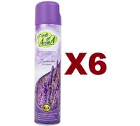 6 PZ FRESH AROMA DEODORANTE AMBIENTE LAVANDA SPRAY 300ML