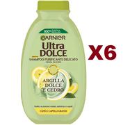 6 PZ GARNIER ULTRA DOLCE SHAMPOO ARGILLA DOLCE E CEDRO 250ML PURIFICANTE